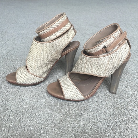 BCBGMAXAZRIA Martha Snakeskin Open Toe Sandals - Picture 2 of 5